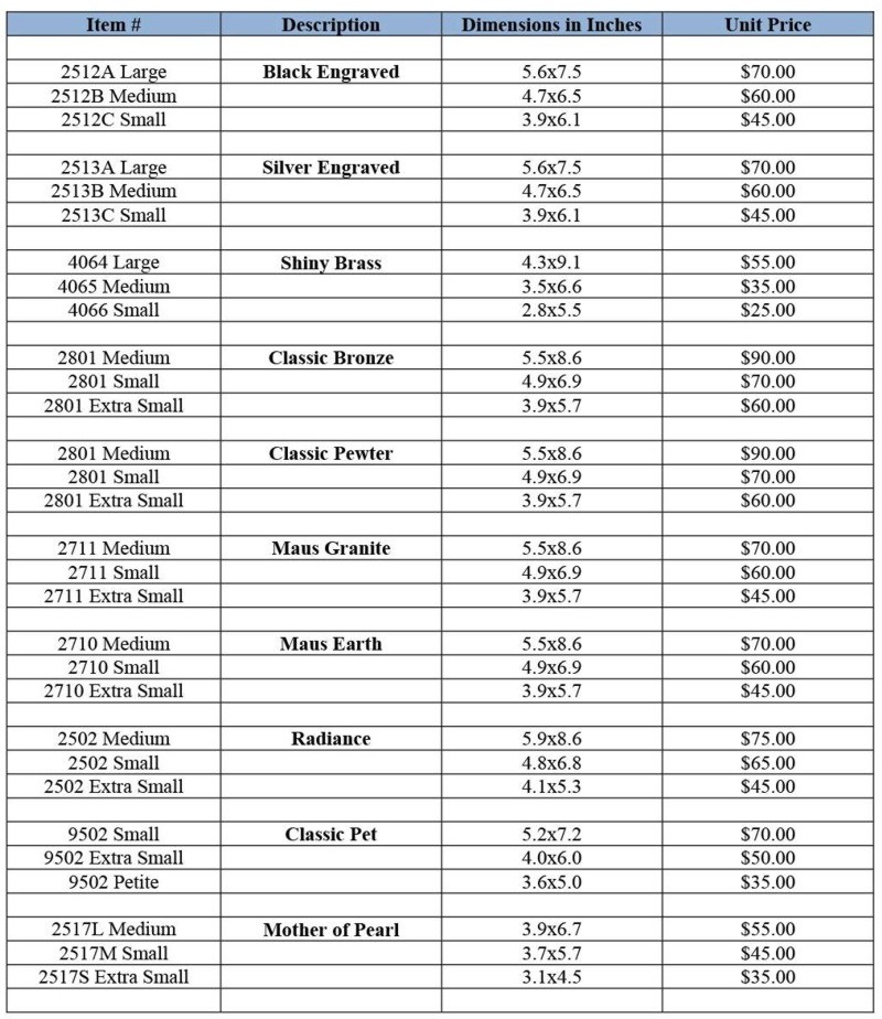 Best Friends Urn Pricing